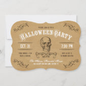 Vintages Skull Halloween-Kostüm-Party Einladung (Vorderseite)