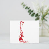 Vintages Skull Klettern in Rot Postkarte (Stehend Vorderseite)