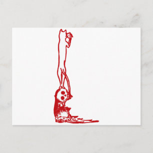 Vintages Skull Klettern in Rot Postkarte