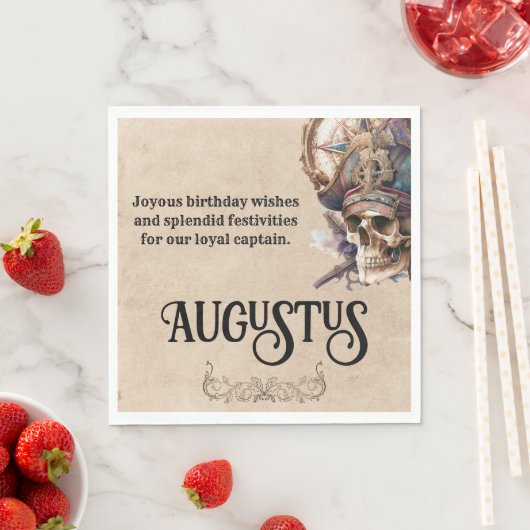 Vintages Skull Pirate-Thema Serviette (Beispiel)