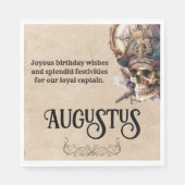 Vintages Skull Pirate-Thema Serviette (Vorderseite)