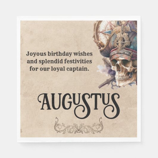 Vintages Skull Pirate-Thema Serviette (Vorderseite)