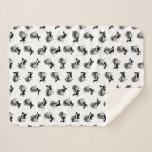 Vintages Skunkmuster CUSTOM HINTERGRUNDFARBE Sherpadecke (Vorderseite (Horizontal))