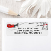 Vintages Sleigh Ride Weihnachtsrückgabe-Adressetik (Insitu)