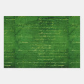 Vintages Smarald Green Glimmer Grunge Damaskaskrip Geschenkpapier Set (Vorderseite)