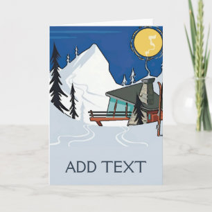 Vintages Snow Couple, Text hinzufügen, Karte