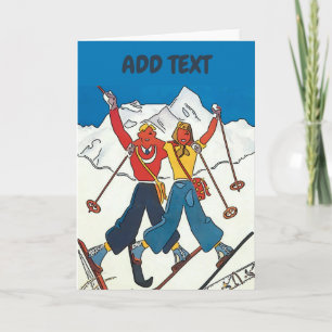 Vintages Snow Couple, Text hinzufügen, Karte