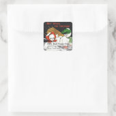 Vintages Snow-Leute-Adressenschild Quadratischer Aufkleber (Tasche)