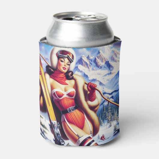 Vintages Snowboard-Button Dosenkühler (Kanne Vorderseite)