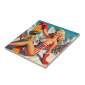 Vintages Snowboard Button Up Fliese (Seite)