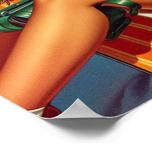 Vintages Snowboard Button Up Poster (Ecke)