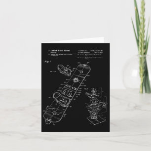 Vintages Snowboard-Patentrezept Karte