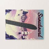 Vintages Snowboard-Reiseplakat Puzzle (Horizontal)