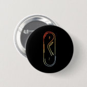 Vintages Snowboard Sketch Alp Snowboarden Button (Vorne & Hinten)