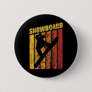 Vintages Snowboard Snowboarden Skiurlaub Snowbo Button