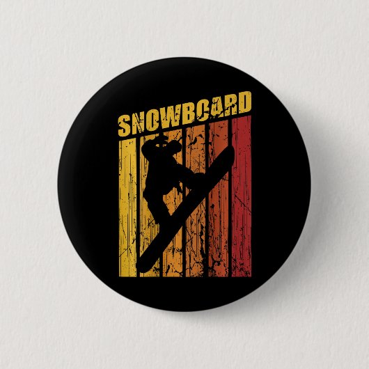 Vintages Snowboard Snowboarden Skiurlaub Snowbo Button (Vorderseite)