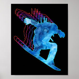 Vintages Snowboard Winter Color Vacation Geschenks Poster