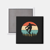 Vintages Snowboarden - Retro-Snowboard Magnet (Vorderseite/Rückseite)