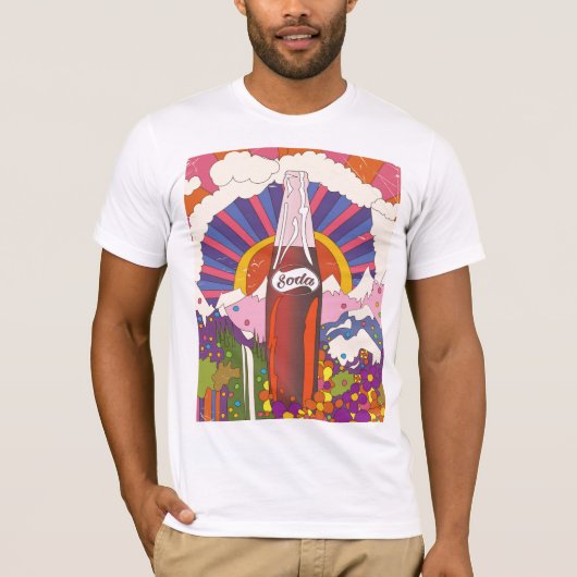 Vintages Soda-kommerzielles Plakat T-Shirt (Vorderseite)