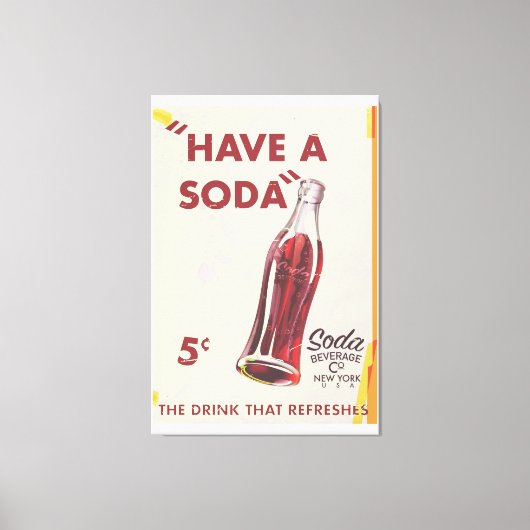 Vintages Soda Poster Leinwanddruck (Vorderseite)