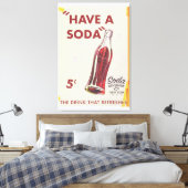 Vintages Soda Poster Leinwanddruck (Insitu (Schlafzimmer))