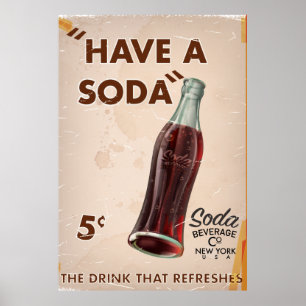 Vintages Soda-Poster Poster