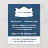 Vintages Sofa, elegantes Blau, Antiquitätenhändler Flyer (Vorne)