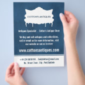 Vintages Sofa, elegantes Blau, Antiquitätenhändler Flyer (Hand)