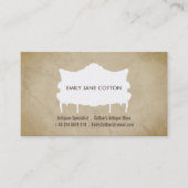 Vintages Sofa und Papier, Antiquitätenhändler Visitenkarte (Vorderseite)