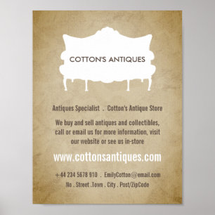 Vintages Sofa, Vintages Papier, Antiquitätenhändle Poster