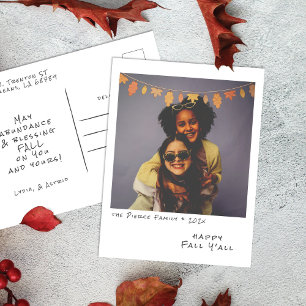 Vintages sofortiges Foto - Herbstlaube Garland Her Feiertagspostkarte