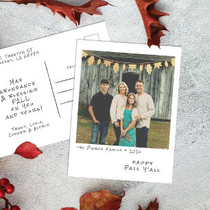 Vintages sofortiges Foto - Imitate Blätter verdeck Feiertagspostkarte