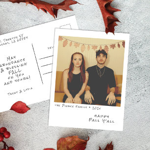 Vintages sofortiges Foto - Imitate Herbstlaub aufd Feiertagspostkarte