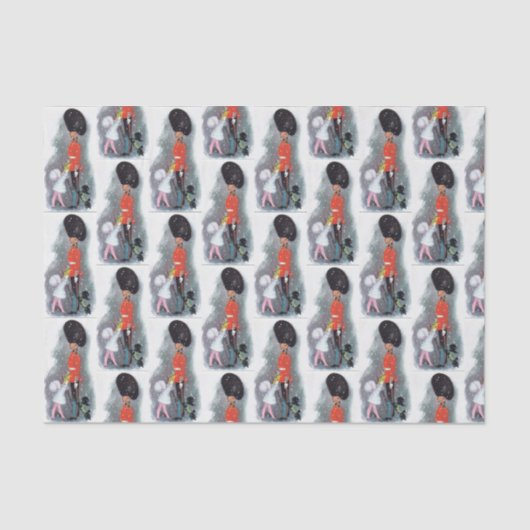 Vintages Soldat-Kinderweihnachtsgewebe Seidenpapier (Vorderseite)