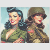 Vintages Soldaten-Button Seidenpapier (Vorderseite)