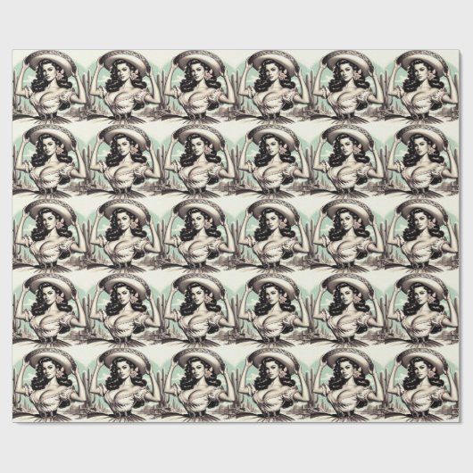 Vintages Sombrero-Button Geschenkpapier (Flach)