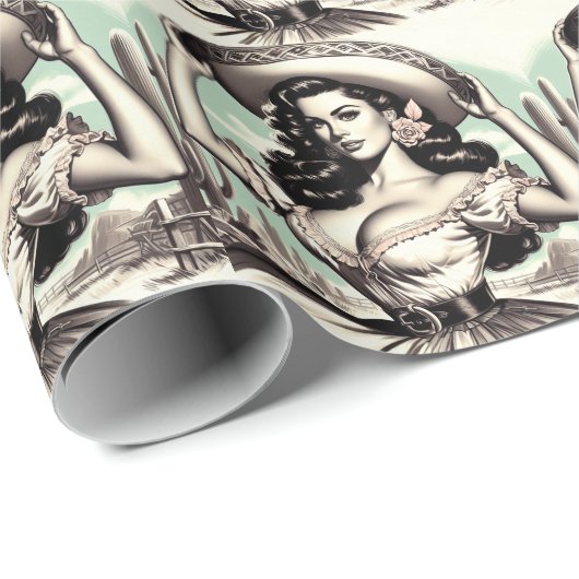 Vintages Sombrero-Button Geschenkpapier (Rolleneckpunkt)