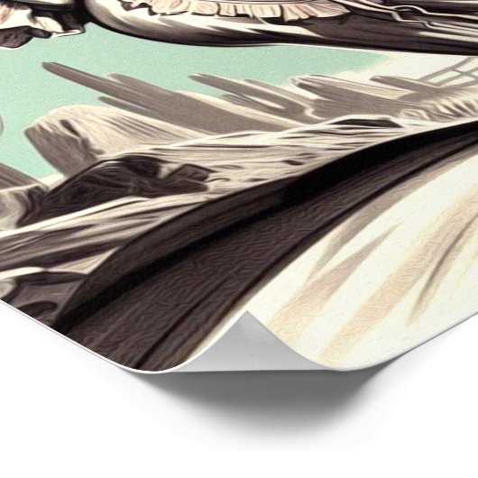 Vintages Sombrero-Button Poster (Ecke)