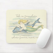 Vintages Sommerangebot für Meerjungfrau und Dolphi Mousepad (Mit Mouse)