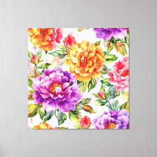 Vintages Sommerblutlicht Florals Leinwanddruck