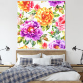 Vintages Sommerblutlicht Florals Leinwanddruck (Insitu (Schlafzimmer))