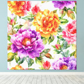 Vintages Sommerblutlicht Florals Leinwanddruck (Insitu (Holzboden))