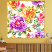 Vintages Sommerblutlicht Florals Leinwanddruck (Insitu (Wohnzimmer))