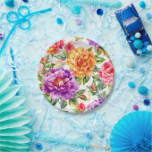 Vintages Sommerblutlicht Florals Pappteller (Party)