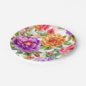 Vintages Sommerblutlicht Florals Pappteller (Schrägansicht)