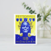 Vintages Sommerfest-Poster Postkarte (Stehend Vorderseite)