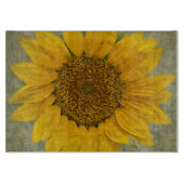 Vintages Sonnenblume-Glasschneiden-Brett Schneidebrett (Vorderseite)