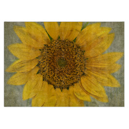 Vintages Sonnenblume-Glasschneiden-Brett Schneidebrett