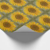 Vintages Sonnenblume-Verpackungs-Papier Geschenkpapier (Ecke)