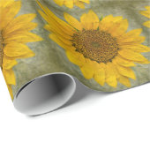 Vintages Sonnenblume-Verpackungs-Papier Geschenkpapier (Rolleneckpunkt)